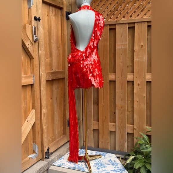🆕 MISHA COLLECTION 🧿 NWOT Red Sapphire Sequins Mini Dress, Sz XL - US 10 - Picture 5 of 16
